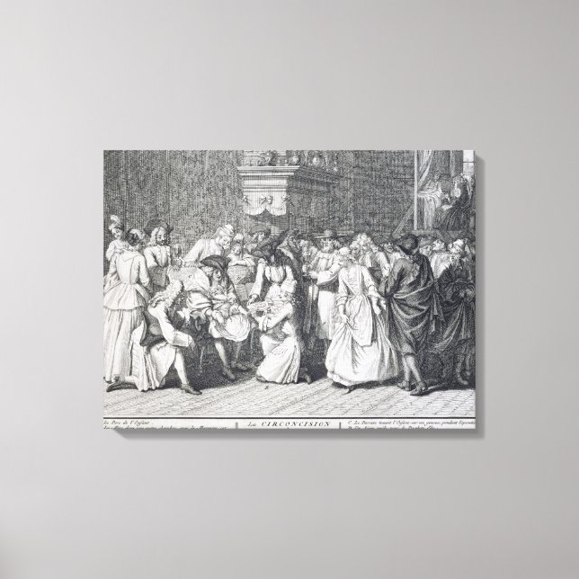 The Circumcision Ceremony (engraving) Canvas Print (Front)