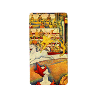 The Circus by Georges Seurat, Vintage Fine Art Label