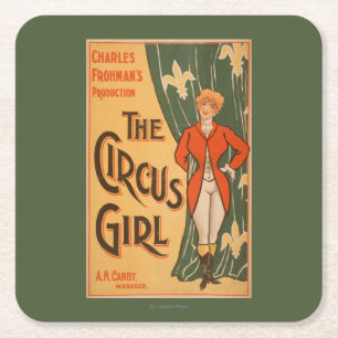 The Circus Girl Theatrical Poster #1 Square Paper Coaster