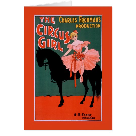 The Circus Girl - Woman on Horse Theatrical Card