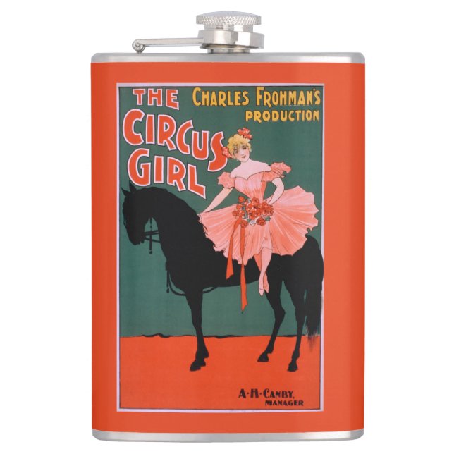 The Circus Girl - Woman on Horse Theatrical Hip Flask (Front)