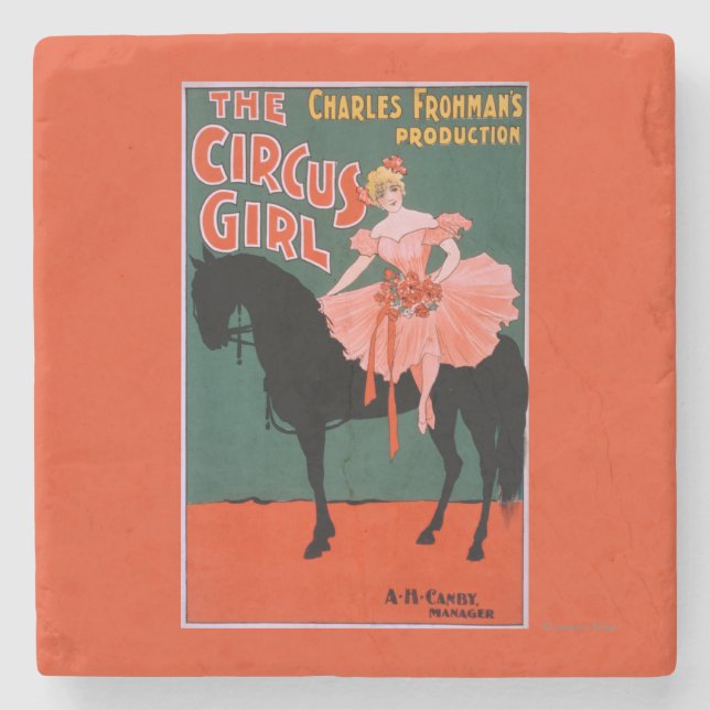 The Circus Girl - Woman on Horse Theatrical Stone Coaster (Front)