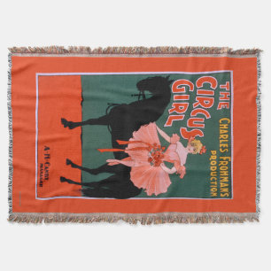 The Circus Girl - Woman on Horse Theatrical Throw Blanket