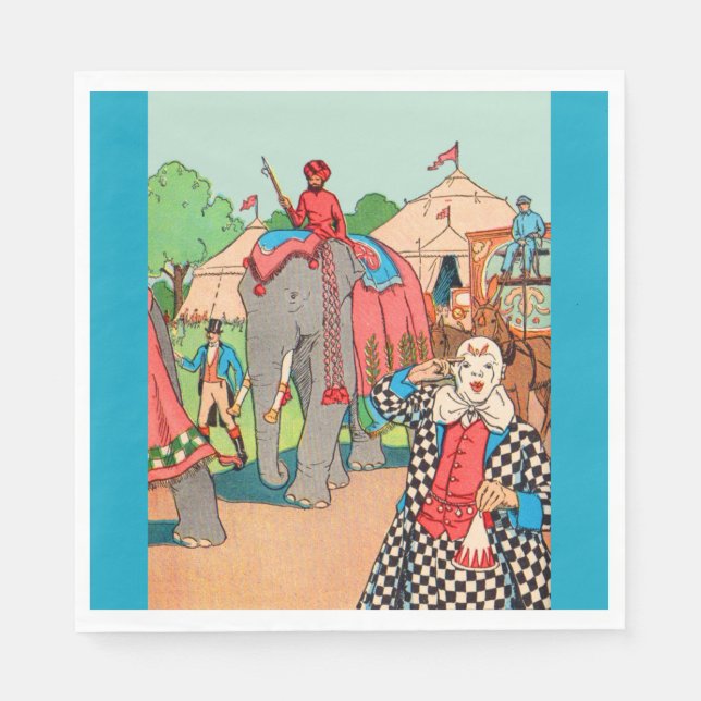 The circus is coming to town print napkin (Front)