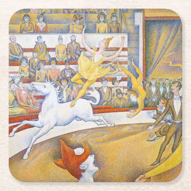 The Circus, Seurat Square Paper Coaster (Front)
