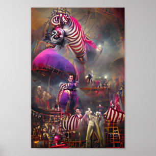 THE  CIRCUS SHOW  fantasy art illustration poster