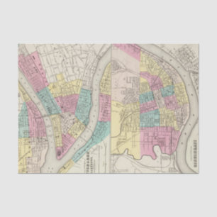 The Cities Of Pittsburgh Allegheny Cincinnati Tissue Paper