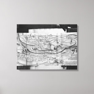 The city and the village of Carcassonne, 1462 Canvas Print