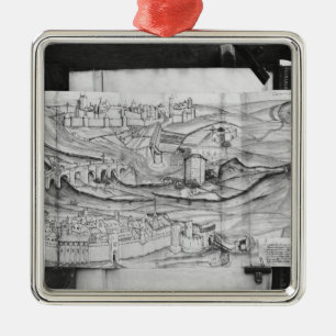 The city and the village of Carcassonne, 1462 Metal Tree Decoration