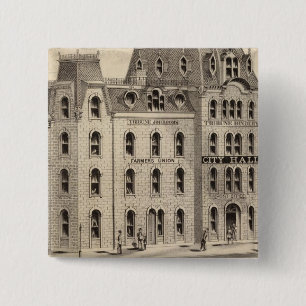 The City Hall of Minneapolis, Minnesota 15 Cm Square Badge