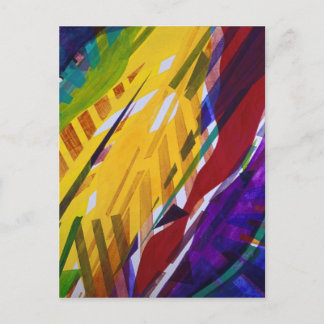 The City II - Abstract Rainbow Streams Postcard