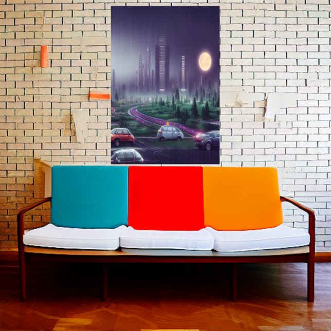 The city in the night | AI Art  Poster (Creator Uploaded)