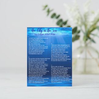 The City in the Sea Poem Postcard--Edgar Allan Poe Postcard