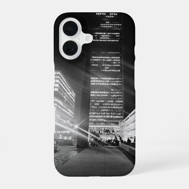 The City Lights Black & White Slim-Fit iPhone Case (Back)