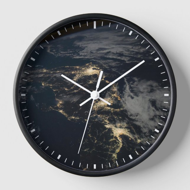 The City Lights Of Japan At Night. Clock (Front)