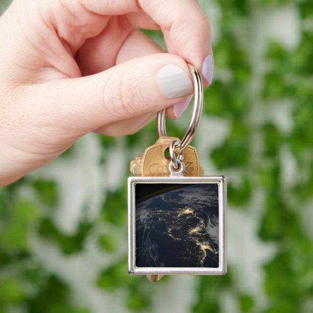 The City Lights Of Japan At Night. Key Ring (Hand)