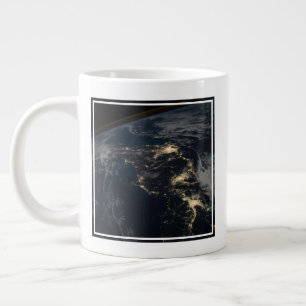 The City Lights Of Japan At Night. Large Coffee Mug