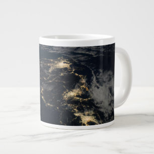 The City Lights Of Japan At Night. Large Coffee Mug