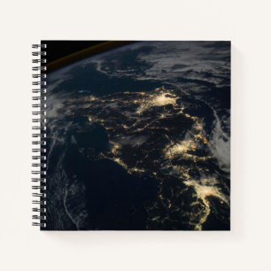The City Lights Of Japan At Night. Notebook