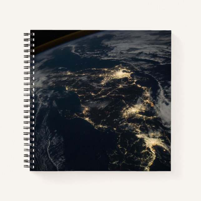 The City Lights Of Japan At Night. Notebook (Front)
