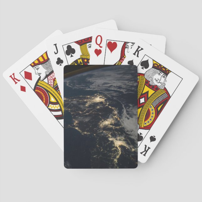 The City Lights Of Japan At Night. Playing Cards (Back)