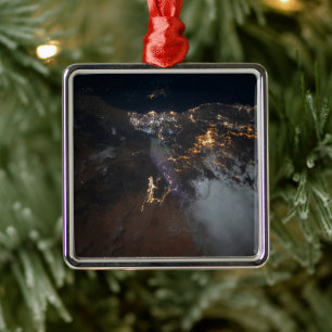 The City Lights Of Jazan And Its Suburbs Metal Tree Decoration