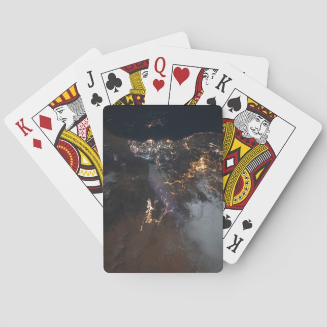 The City Lights Of Jazan And Its Suburbs Playing Cards (Back)