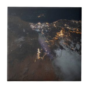 The City Lights Of Jazan And Its Suburbs Tile