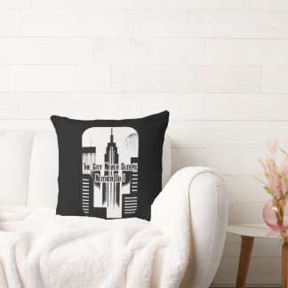 The City Never Sleeps Hustle Skyline Design Cushion