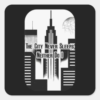 The City Never Sleeps Hustle Skyline Design Square Sticker
