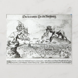 The City of Augsburg forced to accept Catholic Postcard