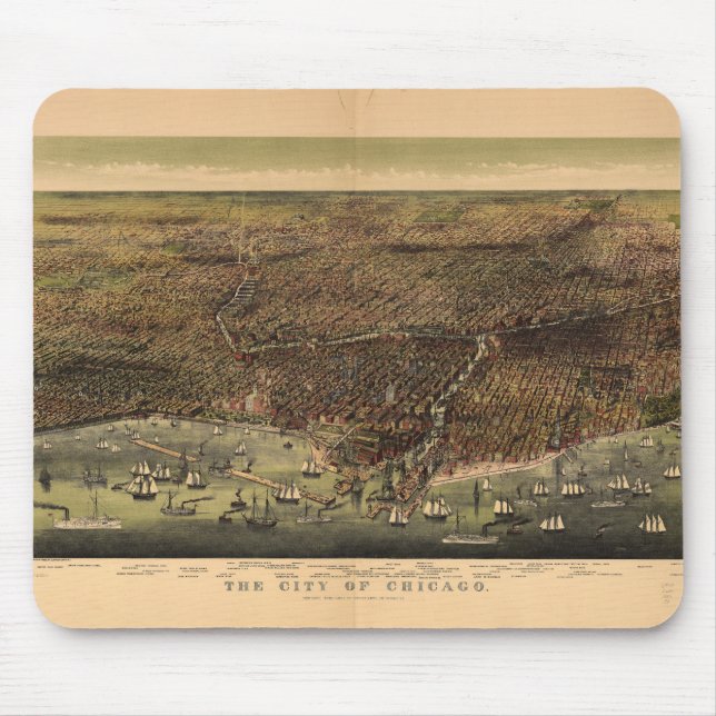 The City of Chicago by Ives (1892) Mouse Mat (Front)
