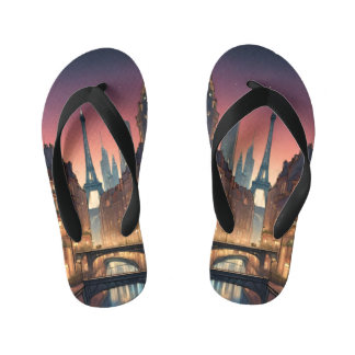 the city of dreams kid's flip flops