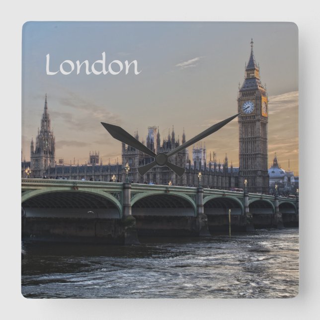 The city of London England Square Wall Clock (Front)