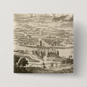 The City of Mexico, 1723 (engraving) 15 Cm Square Badge