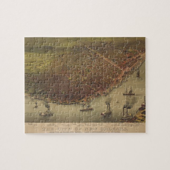 The City of New Orleans Louisiana from 1885 Jigsaw Puzzle (Horizontal)