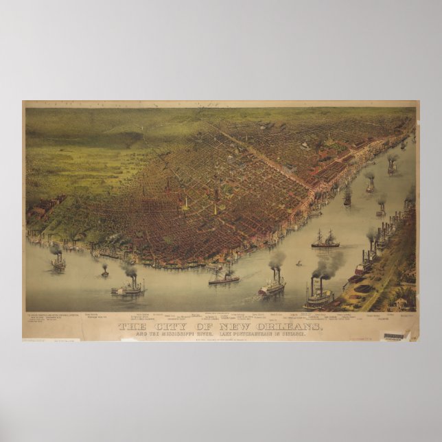 The City of New Orleans Louisiana from 1885 Poster (Front)