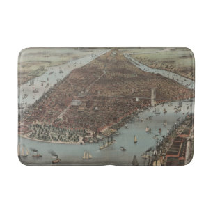 The City of New York   1883 (Colour Lithograph) Bath Mat