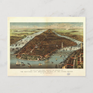 The City of New York by Currier and Ives (1883) Postcard