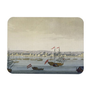 The City of Paramaribo (colour engraving) Magnet