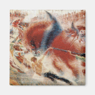The City Rises (by Umberto Boccioni) Magnet
