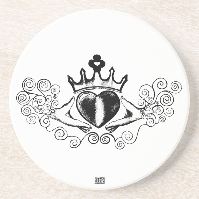 The Claddagh (Black) Coaster (Front)