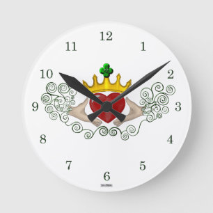 The Claddagh (Full Colour) Round Clock