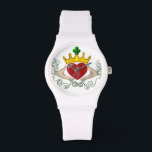 The Claddagh (Full Colour) Watch<br><div class="desc">The Claddagh's distinctive design features two hands clasping a heart, and usually surmounted by a crown. The elements of this symbol are often said to correspond to the qualities of love (the heart), friendship (the hands), and loyalty (the crown). Often given in ring form, the Claddagh may be used for...</div>