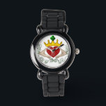 The Claddagh (Full Colour) Watch<br><div class="desc">The Claddagh's distinctive design features two hands clasping a heart, and usually surmounted by a crown. The elements of this symbol are often said to correspond to the qualities of love (the heart), friendship (the hands), and loyalty (the crown). Often given in ring form, the Claddagh may be used for...</div>