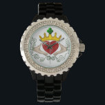 The Claddagh (Full Colour) Watch<br><div class="desc">The Claddagh's distinctive design features two hands clasping a heart, and usually surmounted by a crown. The elements of this symbol are often said to correspond to the qualities of love (the heart), friendship (the hands), and loyalty (the crown). Often given in ring form, the Claddagh may be used for...</div>