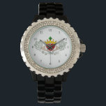 The Claddagh (Full Colour) Watch<br><div class="desc">The Claddagh's distinctive design features two hands clasping a heart, and usually surmounted by a crown. The elements of this symbol are often said to correspond to the qualities of love (the heart), friendship (the hands), and loyalty (the crown). Often given in ring form, the Claddagh may be used for...</div>