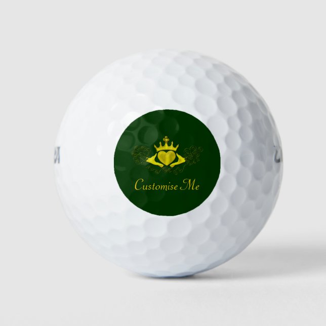 The Claddagh (Gold) Golf Balls (Front)