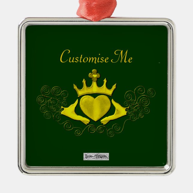 The Claddagh (Gold) Metal Tree Decoration (Front)