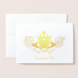 The Claddagh (Golden) Foil Card